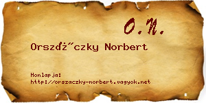 Orszáczky Norbert névjegykártya
