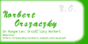 norbert orszaczky business card